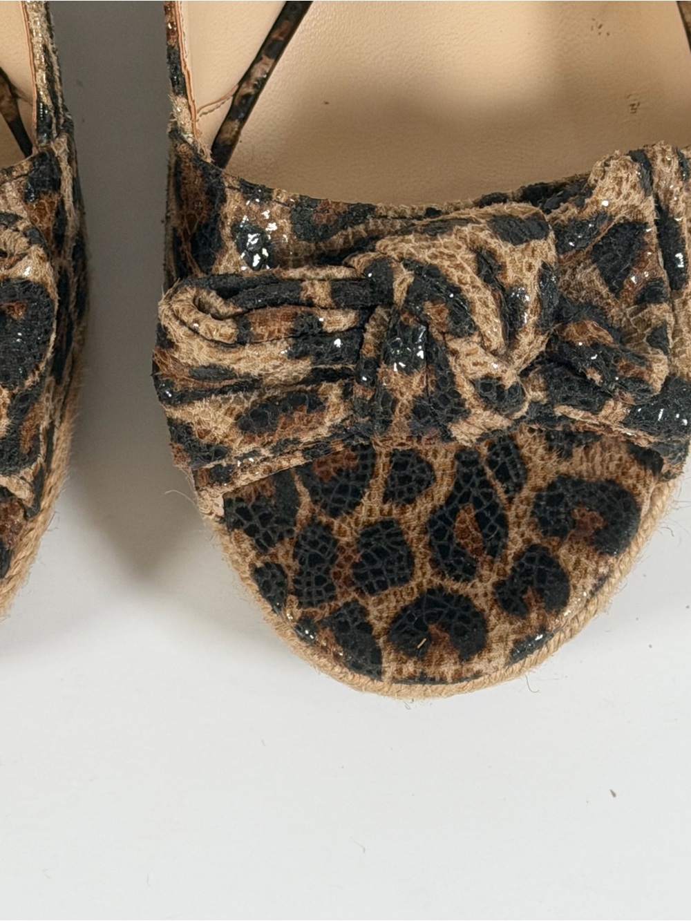 Franco Sarto A-Camino Leopard Espadrille Wedge Heels Women’s Size 7 Ankle Strap - Picture 6 of 13